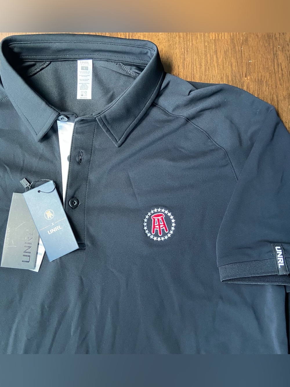 UNRL Barstool Sports Golf Polo Shirt Mens Large L Black NWT Stretch Performance